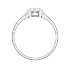 Certified Moissanite Promise Ring for Her with Halo