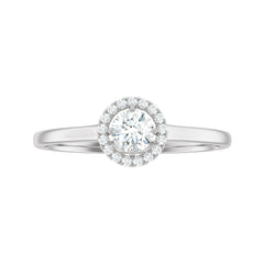 Certified Moissanite Promise Ring for Her with Halo