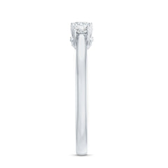 Brilliant Cut Moissanite 3 Stone Promise Ring for Women