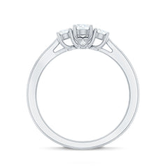 Brilliant Cut Moissanite 3 Stone Promise Ring for Women