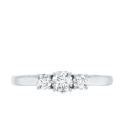 Brilliant Cut Moissanite 3 Stone Promise Ring for Women