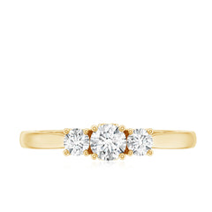 Brilliant Cut Moissanite 3 Stone Promise Ring for Women