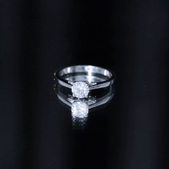 Solitaire Moissanite Promise Ring in Cathedral Shank
