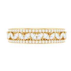 Certified Marquise Moissanite Wedding Band