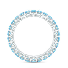 Natural Aquamarine Full Eternity Wedding Band