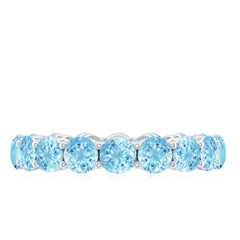Natural Aquamarine Full Eternity Wedding Band