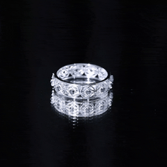 Vintage Inspired Black Spinel Celtic Knot Eternity Band Ring