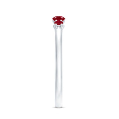 Natural July Birthstone Ruby 5 Stone Ring for Promise