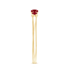 Natural July Birthstone Ruby 5 Stone Ring for Promise