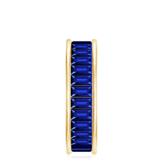 Baguette Shape Lab Created Blue Sapphire Channel Set Eternity Band