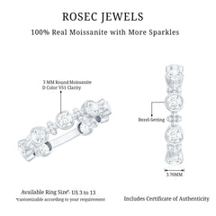 Certified Moissanite Stackable Wedding Band in Bezel Setting