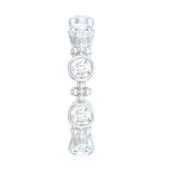 Certified Moissanite Stackable Wedding Band in Bezel Setting