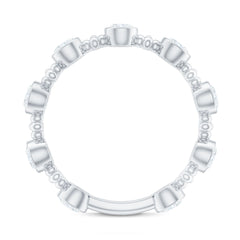 Certified Moissanite Stackable Wedding Band in Bezel Setting
