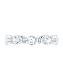 Certified Moissanite Stackable Wedding Band in Bezel Setting