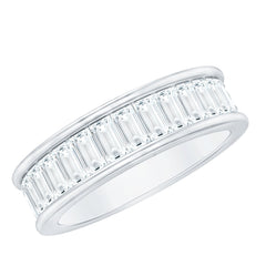 Certified Moissanite Channel Set Eternity Band