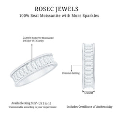 Certified Moissanite Channel Set Eternity Band
