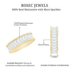 Certified Moissanite Channel Set Eternity Band