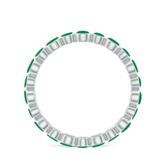 Emerald Full Eternity Band Ring in Bezel Setting