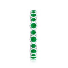 Emerald Full Eternity Band Ring in Bezel Setting