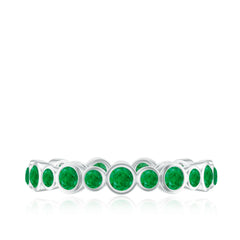 Emerald Full Eternity Band Ring in Bezel Setting