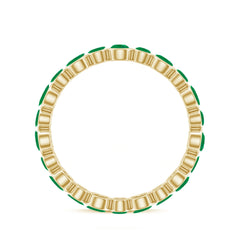 Emerald Full Eternity Band Ring in Bezel Setting
