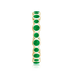 Emerald Full Eternity Band Ring in Bezel Setting