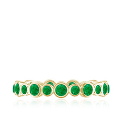 Emerald Full Eternity Band Ring in Bezel Setting