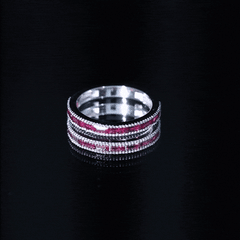 Natural Baguette Ruby Half Eternity Ring for Women