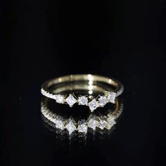 Women's Moissanite Half Eternity Band Ring in Silver