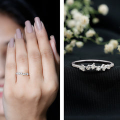 Certified Moissanite Promise Ring for Her