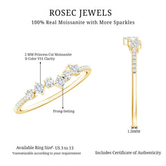 Certified Moissanite Promise Ring for Her