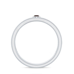 Natural Garnet Diamond Wide Wedding Band