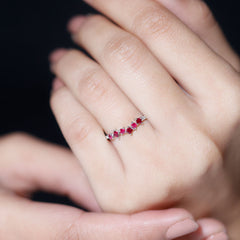 1/2 CT Lab Grown Ruby and Diamond Minimal Ring