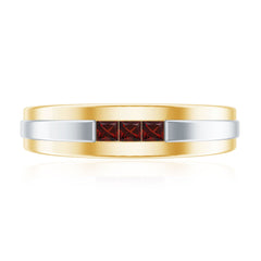 Classic Princess Cut Garnet Wedding Band with Certificate