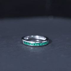Natural Emerald Eternity Wedding Band for Women