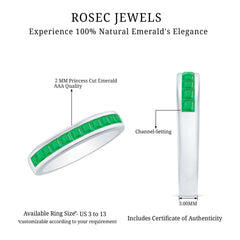 Natural Emerald Eternity Wedding Band for Women