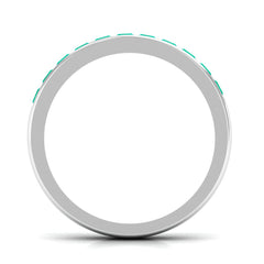 Natural Emerald Eternity Wedding Band for Women