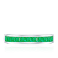 Natural Emerald Eternity Wedding Band for Women