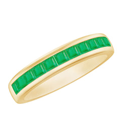 Natural Emerald Eternity Wedding Band for Women