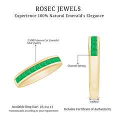 Natural Emerald Eternity Wedding Band for Women