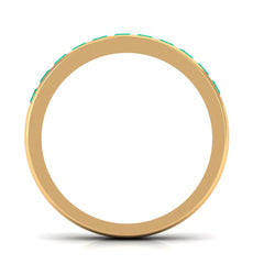 Natural Emerald Eternity Wedding Band for Women