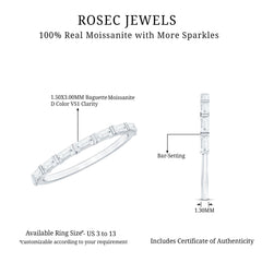 Bar Set Moissanite Eternity East West Ring