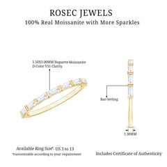 Bar Set Moissanite Eternity East West Ring