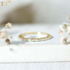 Bar Set Moissanite Eternity East West Ring