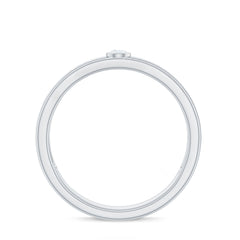 Bezel Set Moissanite Unisex Wedding Band Ring