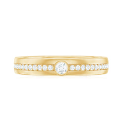 Bezel Set Moissanite Unisex Wedding Band Ring