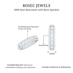 Marquise and Round Shape Moissanite Designer Wedding Band Ring