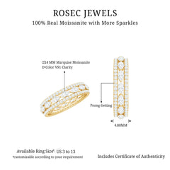 Marquise and Round Shape Moissanite Designer Wedding Band Ring