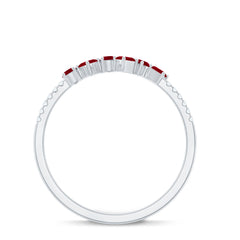 Minimal Ruby Half Eternity Ring with Diamond