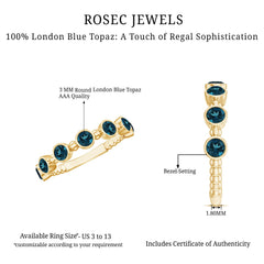 Bezel Set London Blue Topaz Semi Eternity Band